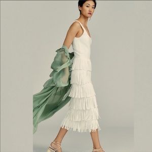 Anthropologie endless rose, tiered, fringe, dress